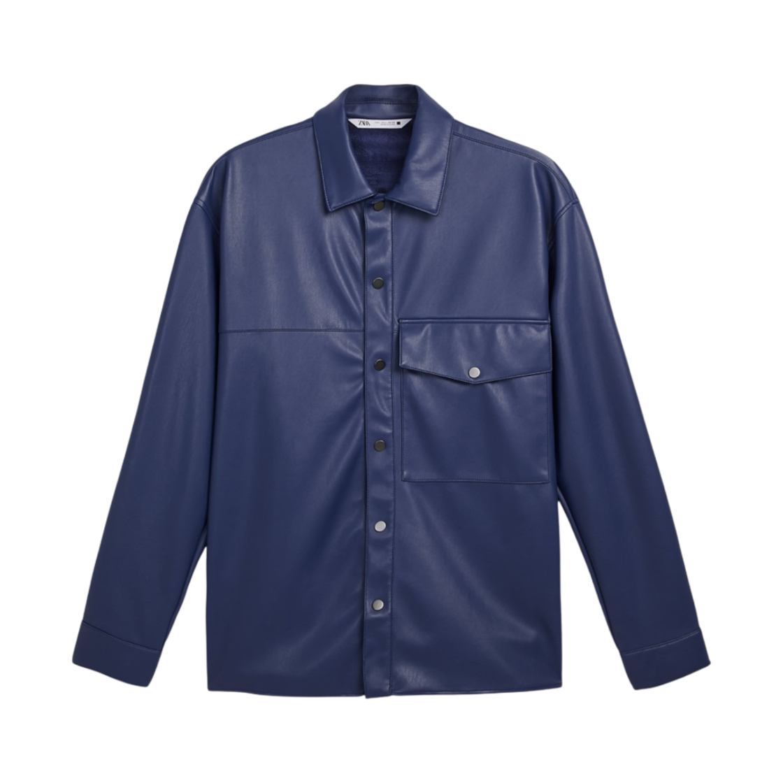 9621/375/420 Zara Faux Leather Overshirt Blue