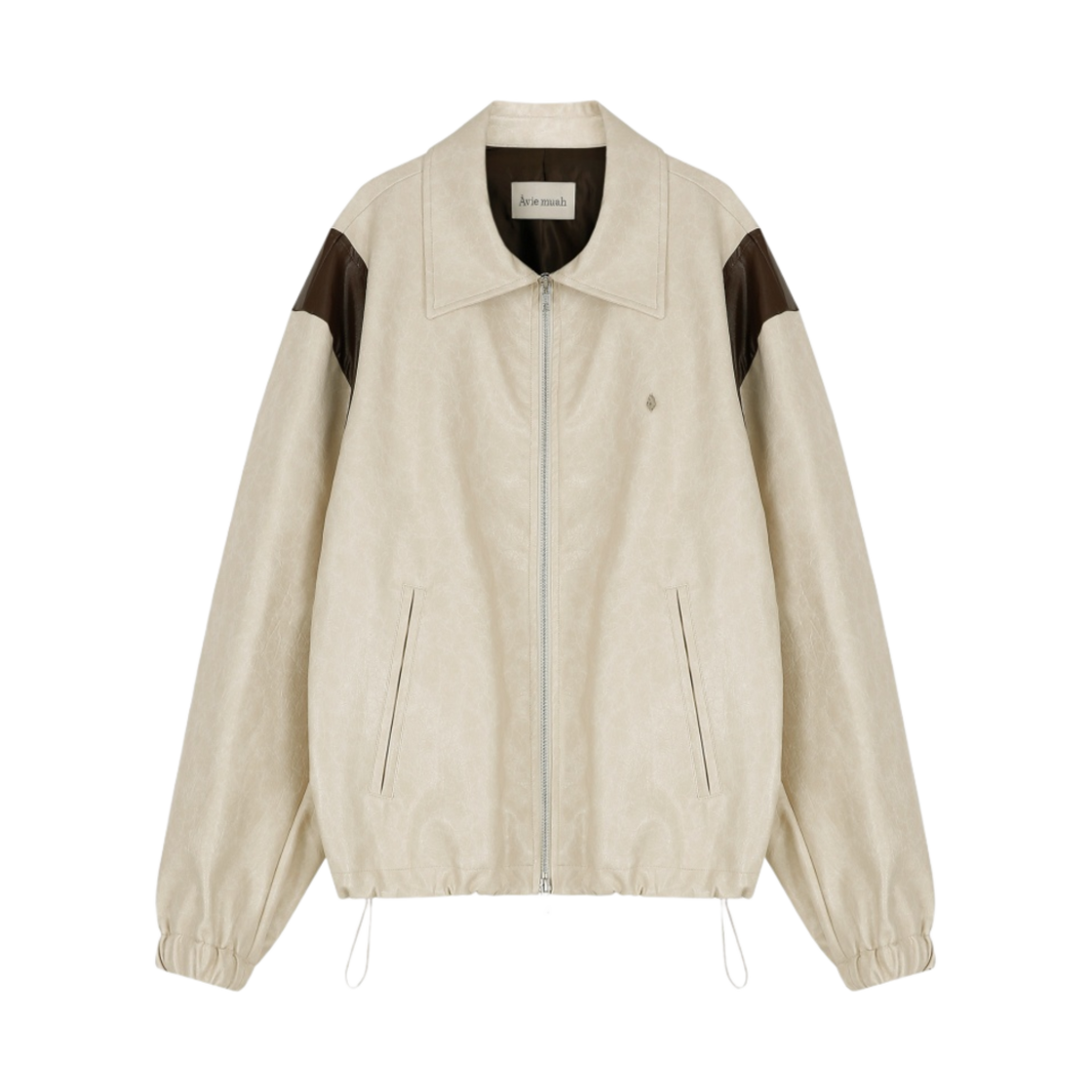 - (W) Aviemuah Fake Leather Symbol Jumper Ivory