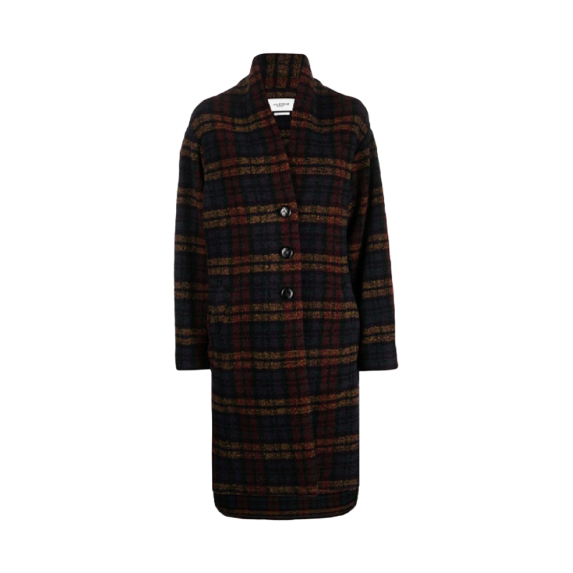 (W) 이자벨 마랑 가브리엘 체크 코트 멀티컬러 블랙 - 22FW((W) Isabel Marant Gabriel Checked Coat Multicolor Black - 22FW) - 1