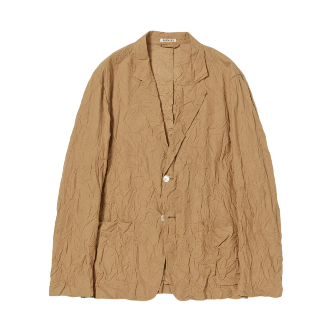 A24SJ01FW Auralee Wrinkled Washed Finx Twill Jacket Brown