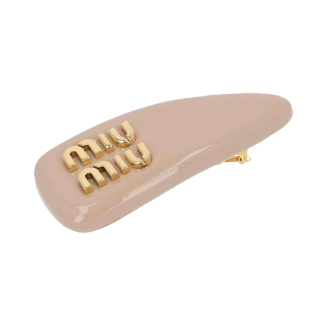 5IF092-069-F0236 (W) Miu Miu Patent Leather Hair Clip Powder Pink