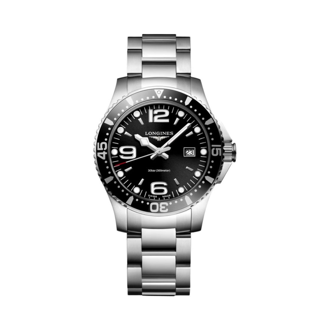 론진 하이드로콘퀘스트 쿼츠 39mm 스테인리스 스틸 선레이 블랙(Longines Hydroconquest Quartz 39mm Stainless Steel Sunray Black)