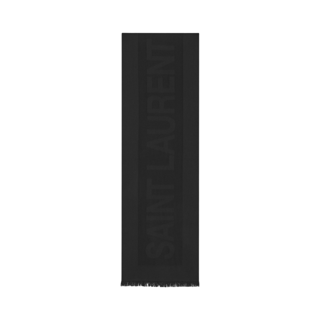 (W) 생로랑 스카프 울 자카드 블랙((W) Saint Laurent Scarf In Wool Jacquard Black) - 1