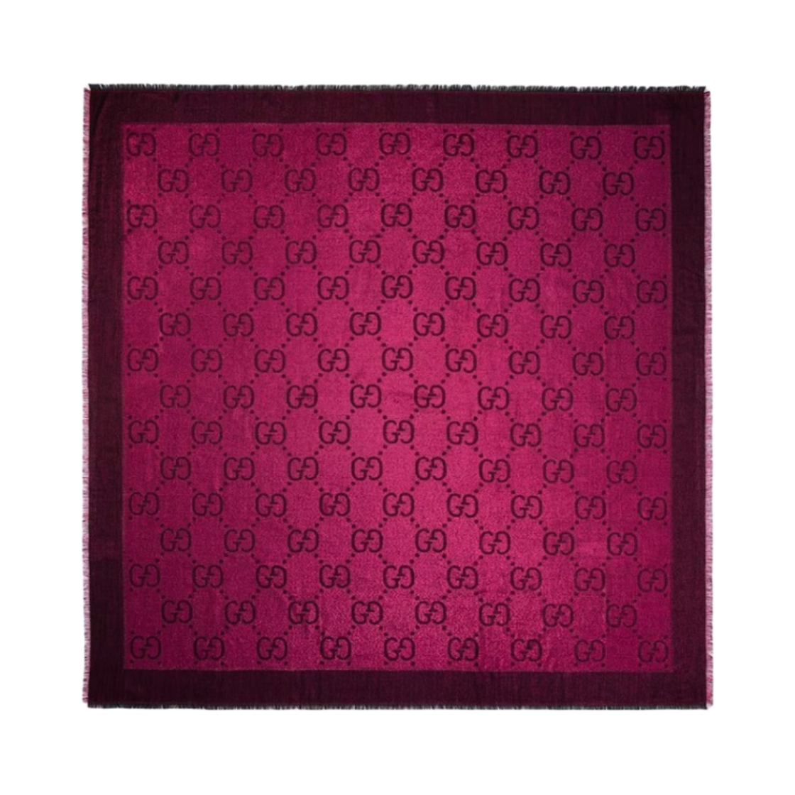 (W) 구찌 GG 라메 자카드 숄 마젠타 블랙((W) Gucci GG Lame Jacquard Shawl Magenta Black) - 1