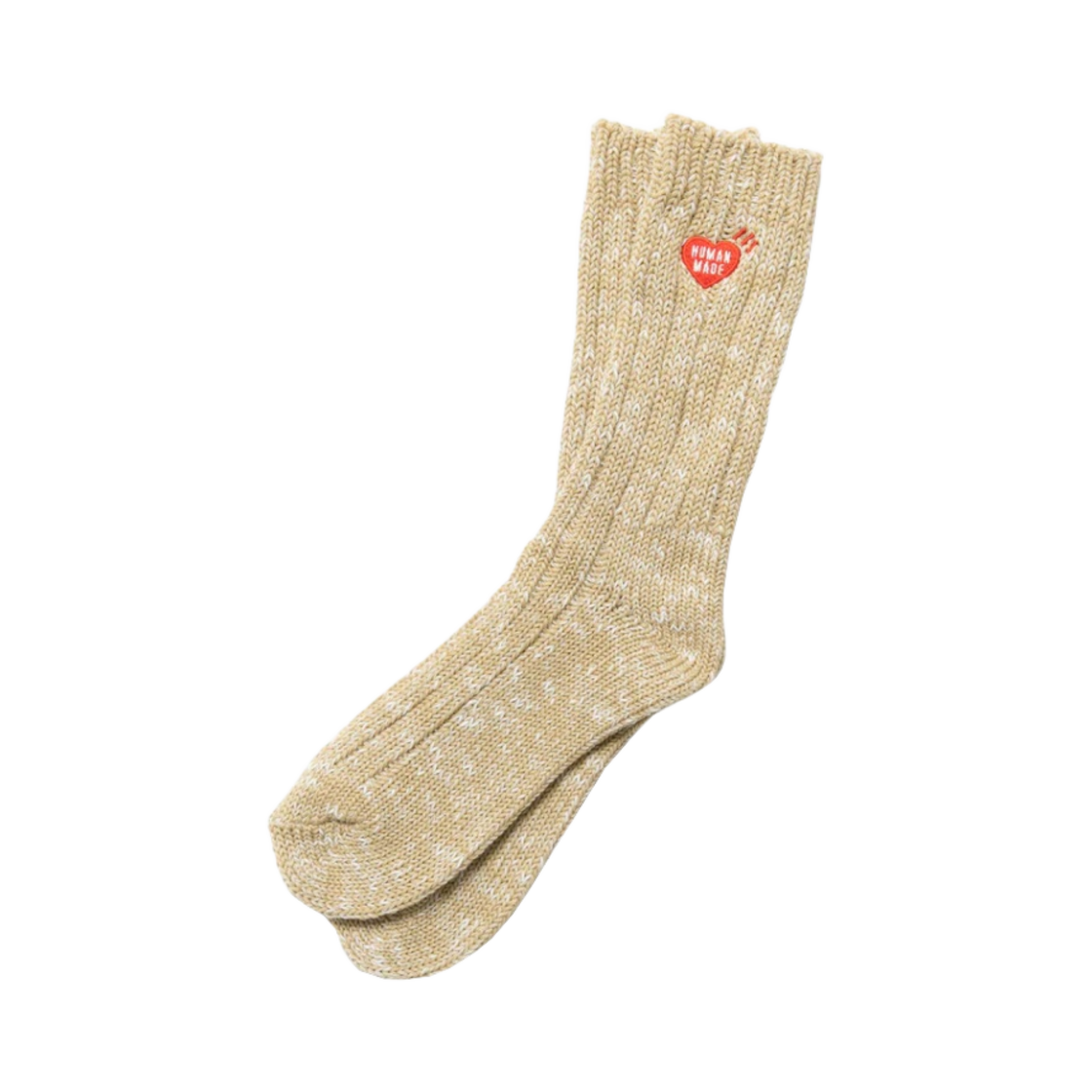 HM24GD009 Human Made Low Gauge Rib Socks Beige - 대표 이미지 #1