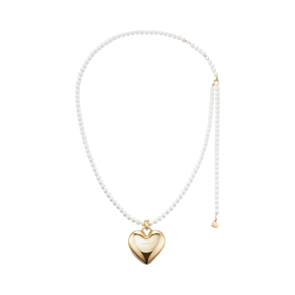 5000 Numbering Heart Micro Bag Pearl Strap Gold