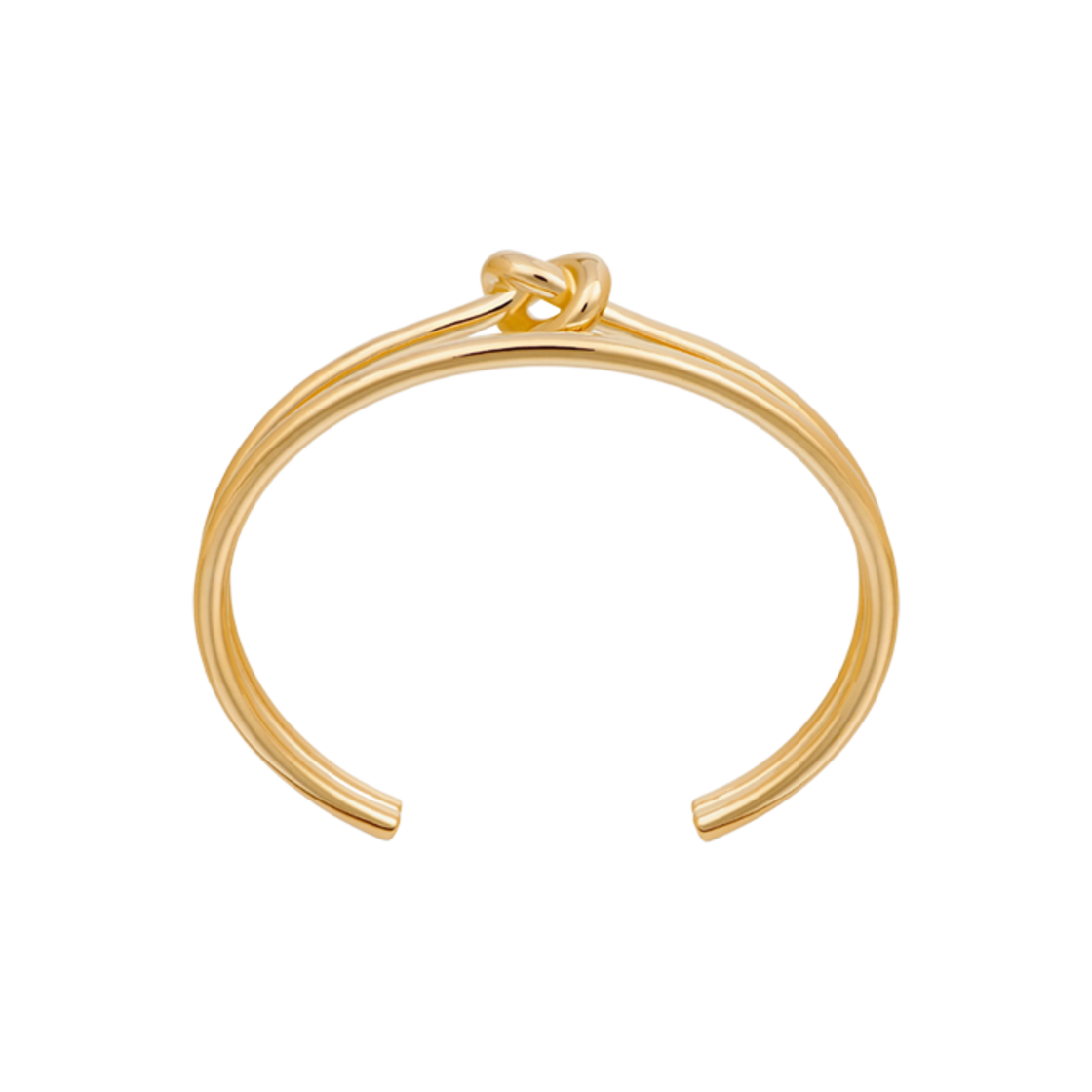 (W) 셀린느 노트 더블 커프 브래스 골드 피니쉬 골드((W) Celine Knot Double Cuff in Brass with Gold Finish Gold) - 2
