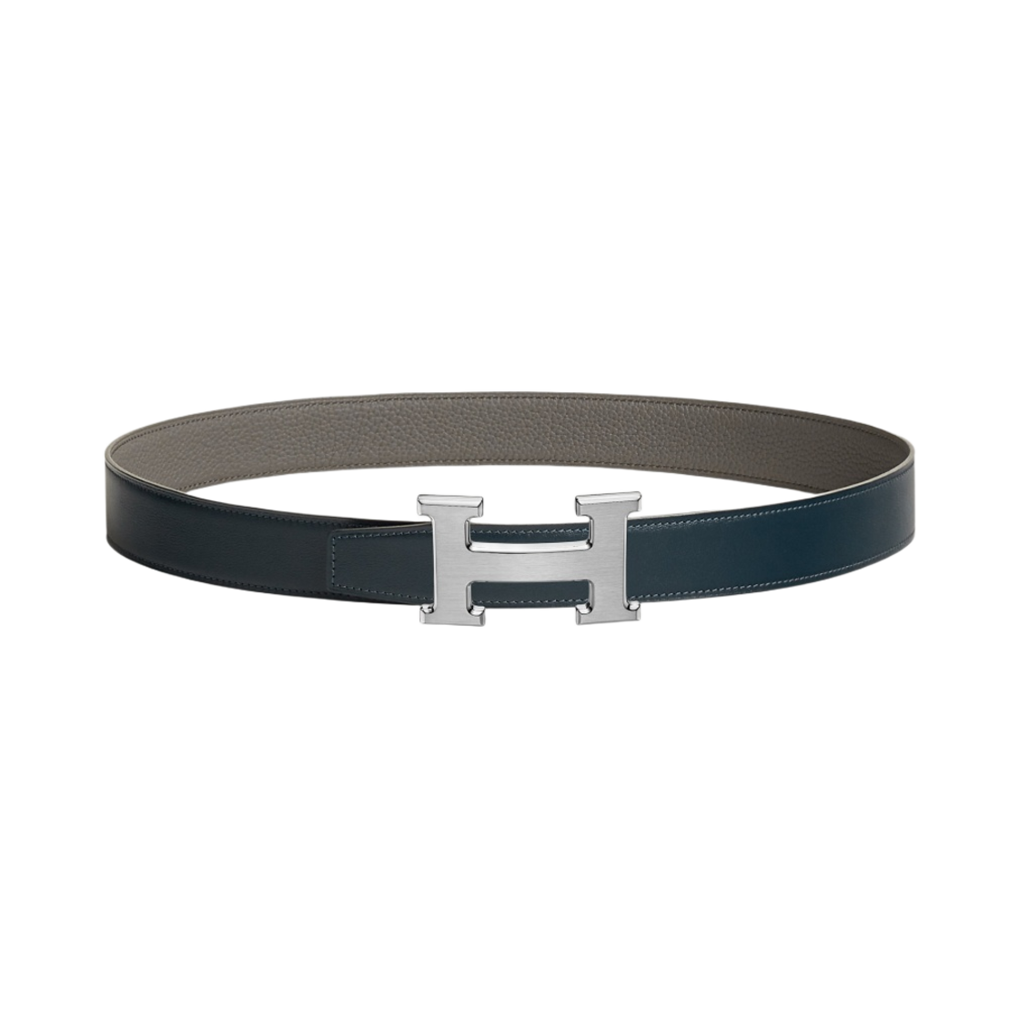 에르메스 H 벨트 버클 & 리버서블 가죽 스트랩 32mm & 그리 모옌 블루 마린 그리 에땅(Hermes H Belt Buckle & Reversible Leather Strap 32mm & Gris Moyen Bleu Marine Gris Etain) - 1