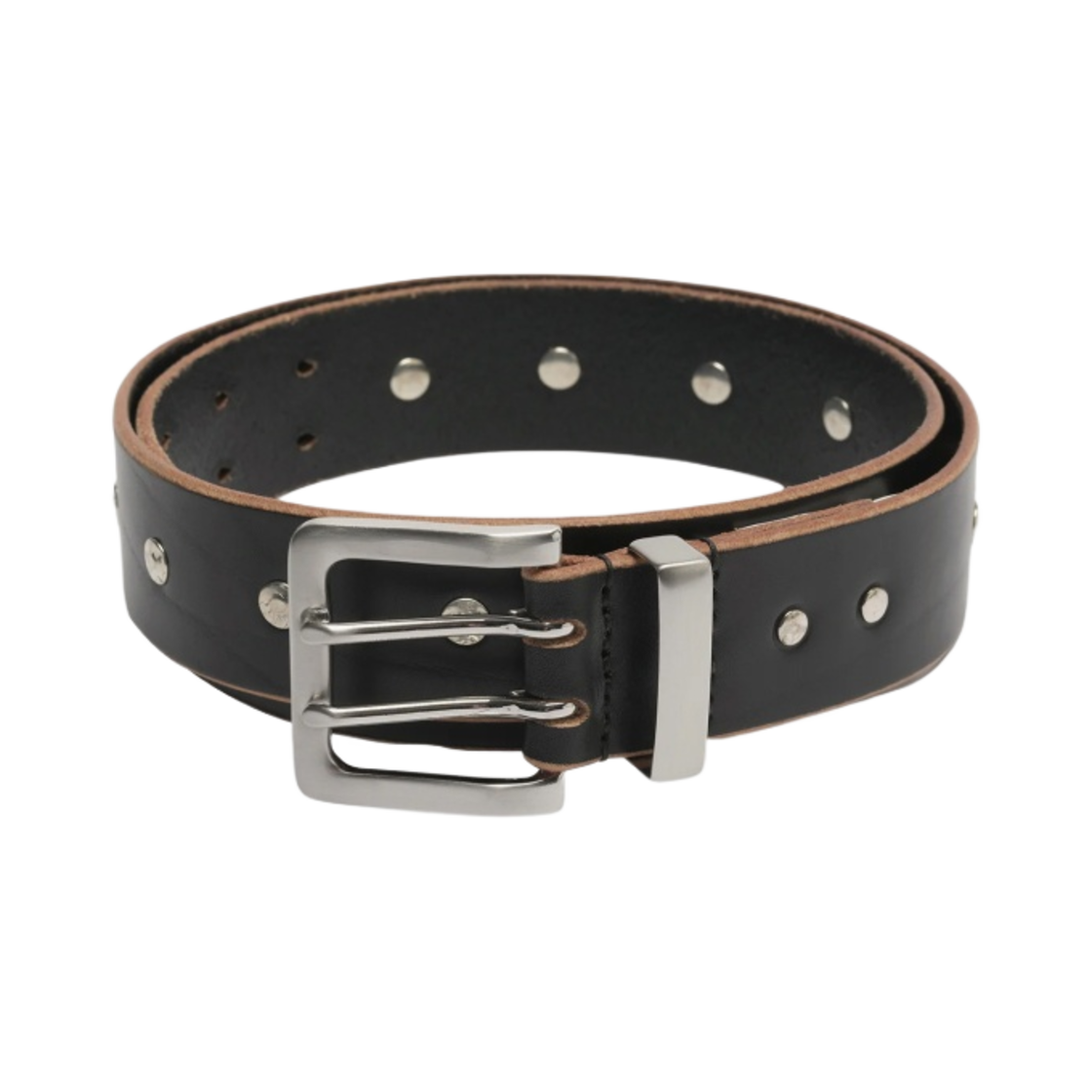 아워레가시 4cm 브로큰 스터드 벨트 블랙 브라이들 레더(Our Legacy 4cm Broken Stud Belt Black Bridle Leather)