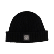 Stone Island N24B5 Logo Patch Beanie Black - 21FW