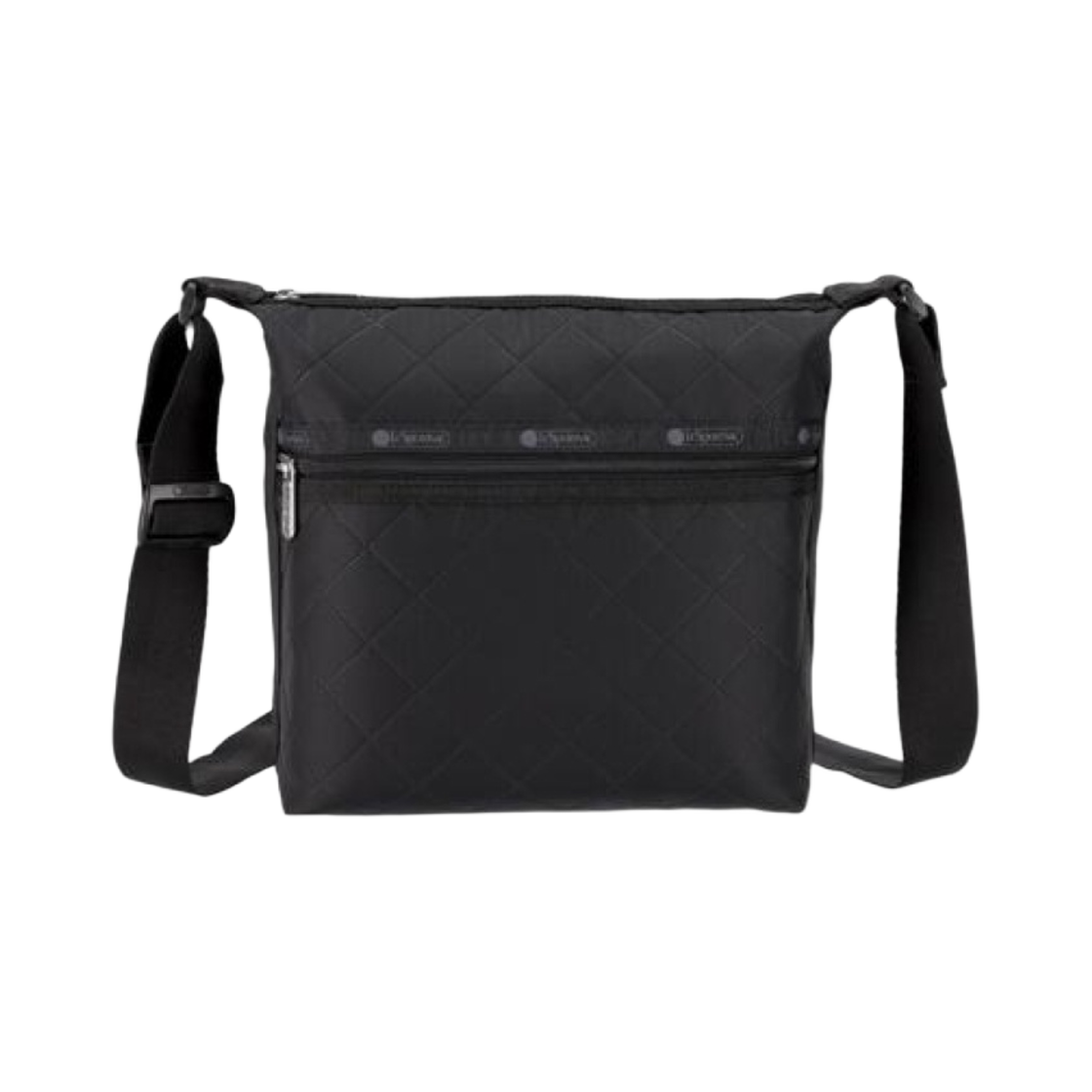 3709-E792 Lesportsac Small Hobo Bag Black Deboss