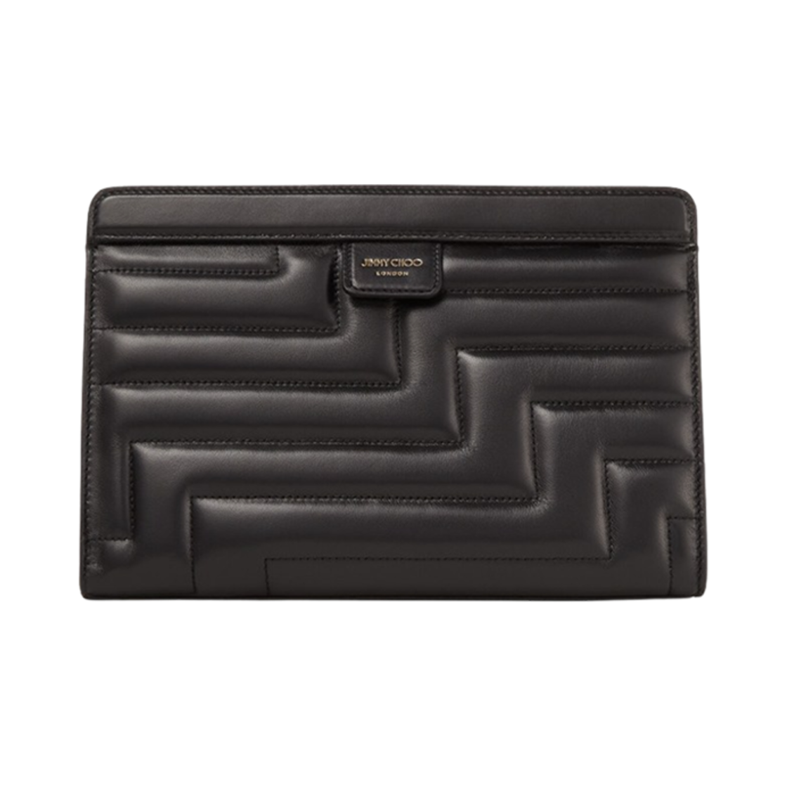 지미추 애비뉴 JC 엠블럼 디테일 나파 레더 파우치 블랙 라이트 골드(Jimmy Choo Avenue JC Emblem Detail Nappa Leather Pouch Black Light Gold) - 2