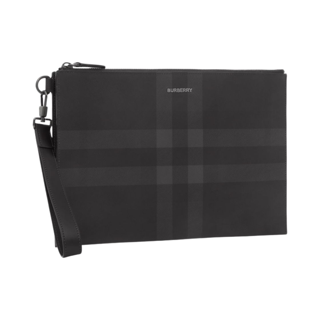 버버리 체크 라지 지퍼 파우치 차콜(Burberry Check Large Zip Pouch Charcoal) - 2