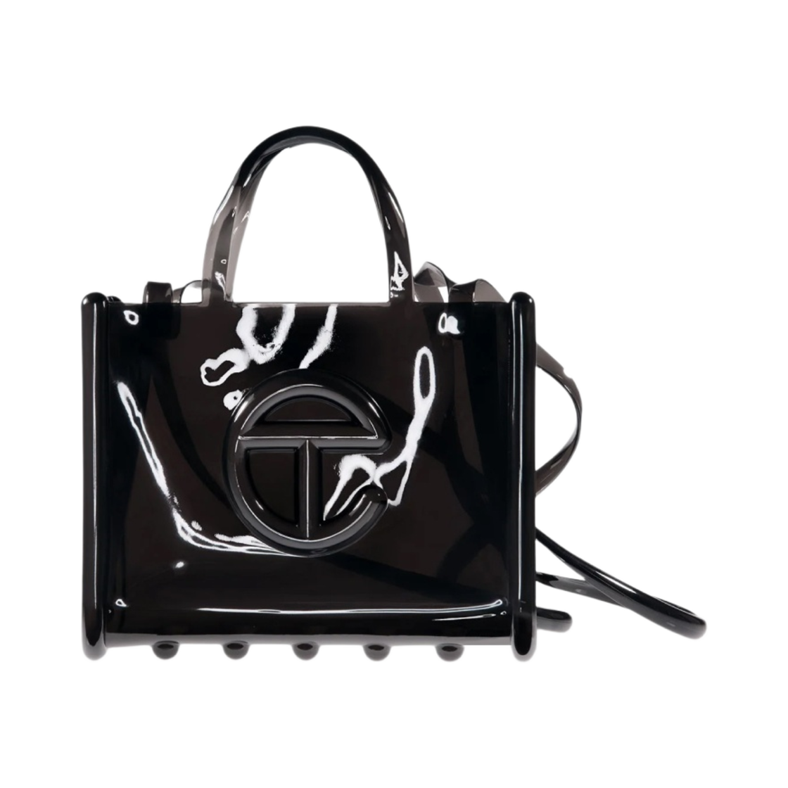 텔파 x 멜리사 미디움 젤리 쇼핑백 클리어 블랙(Telfar x Melissa Medium Jelly Shopping Bag Clear Black)