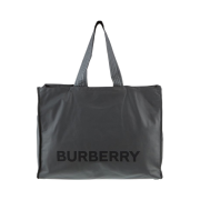 Burberry Logo Print Nylon Trench Tote Bag Charcoal Grey