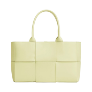 Bottega Veneta Arco Leather Tote Lemon Washed Thunder