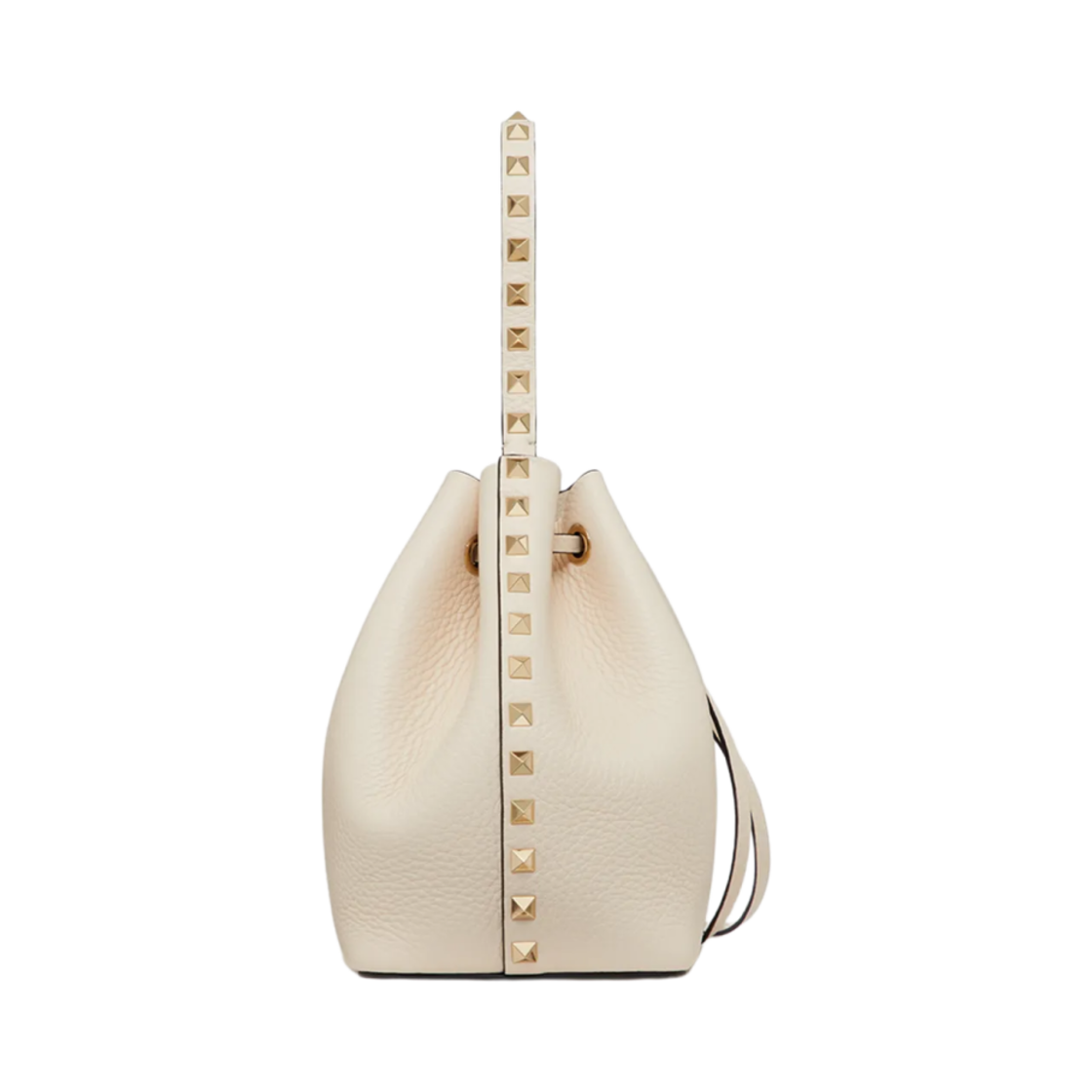 발렌티노 락스터드 그레이니 카프스킨 버킷백 블랙 라이트 아이보리(Valentino Rockstud Grainy Calfskin Bucket Bag Light Ivory) - 2
