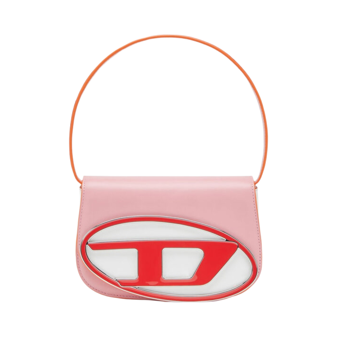 디젤 1DR 스몰 숄더백 인 나파 레더 핑크 화이트(Diesel 1DR Small Shoulder Bag in Nappa Leather Pink White)