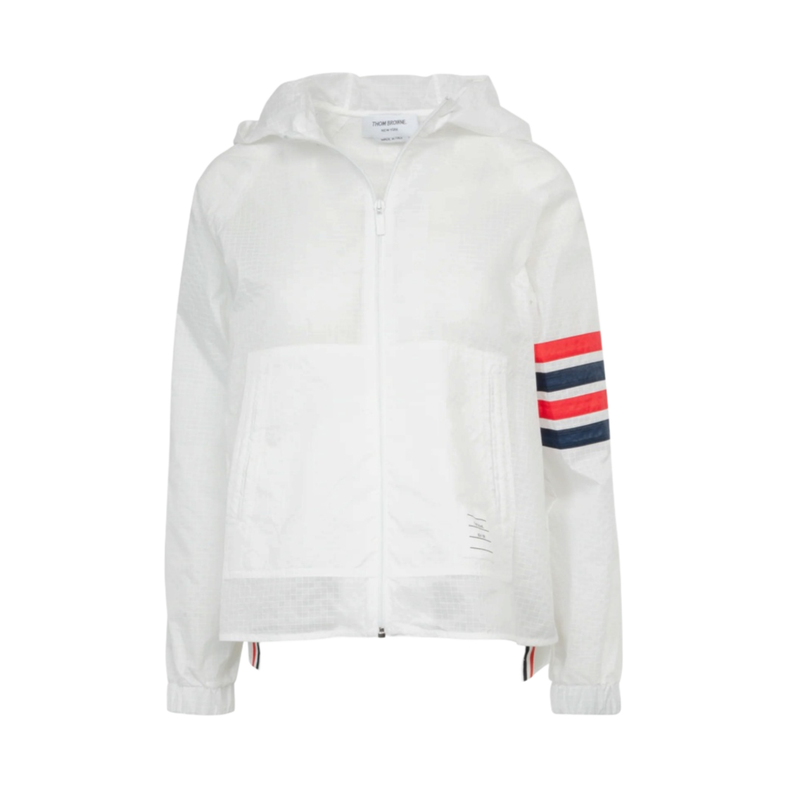 FJT316A-F0517-100 (W) Thom Browne Ultra Light Ripstop 4-Bar Anorak White