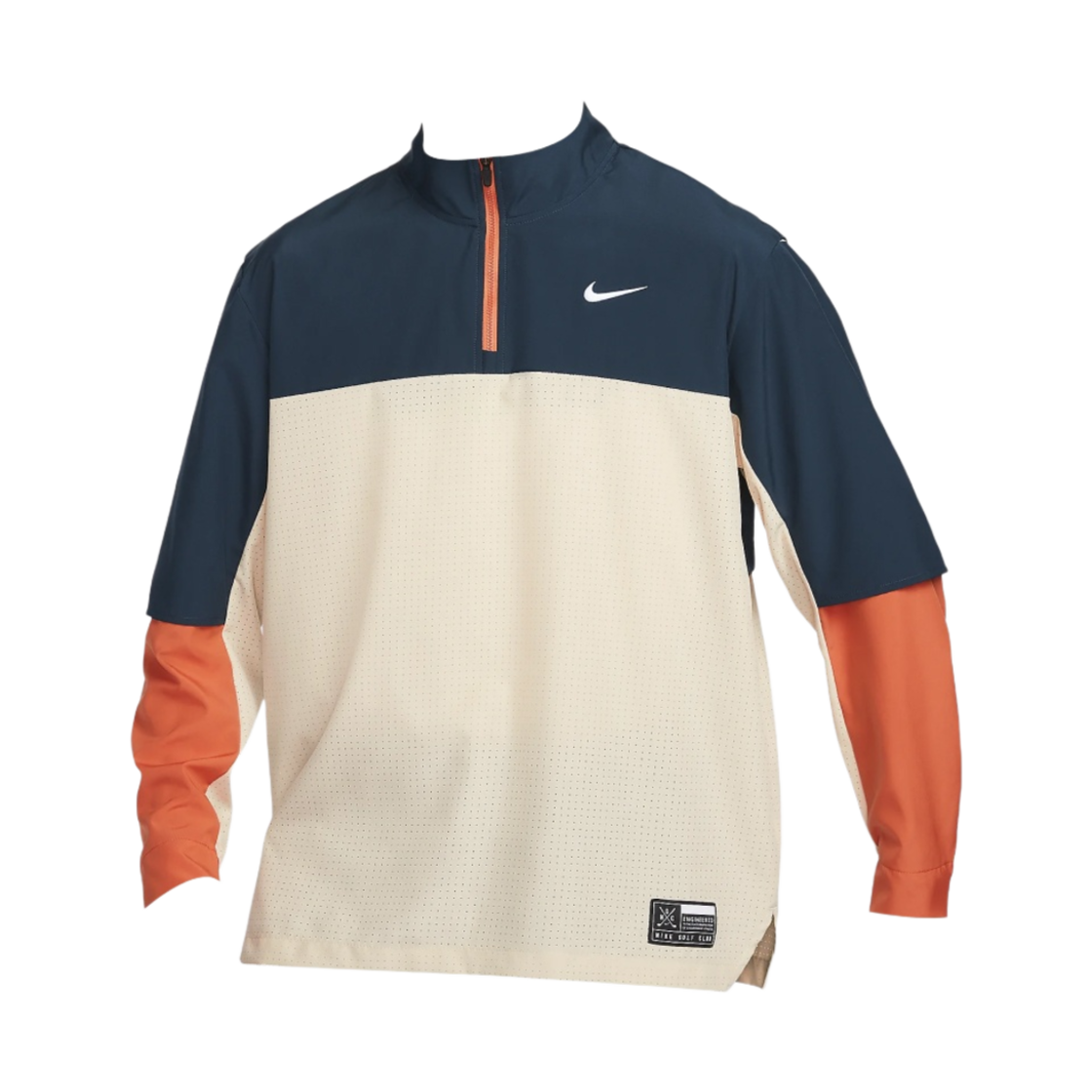 나이키 골프 클럽 드라이 핏 하프 집 자켓 샌드 드리프트 아머리 네이비 - 아시아(Nike Golf Club Dri-Fit Half Zip Jacket Sand Drift Armory Navy - Asia)