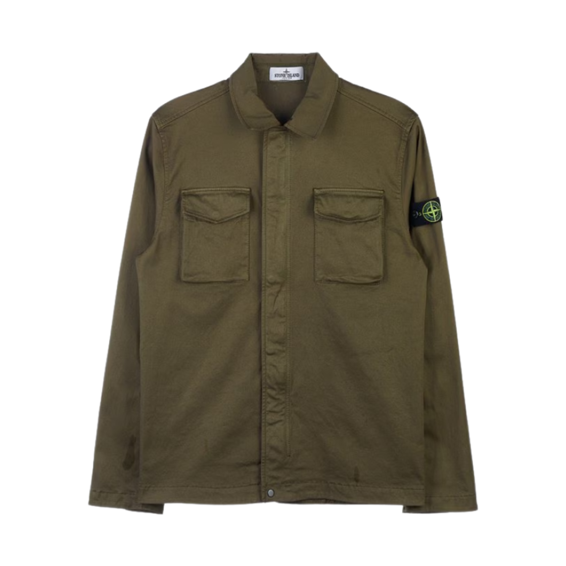 761610211-V0054 (Kids) Stone Island 10211 Wappen Patch Overshirt Military Green - 22SS
