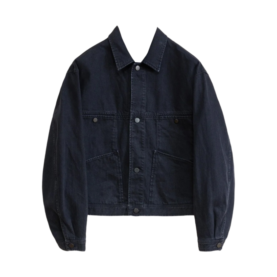 르메르 4 포켓 블루종 헤비 소프트 데님 블리치드 블랙(Lemaire 4 Pockets Blouson Heavy Soft Denim Bleached Black) - 1