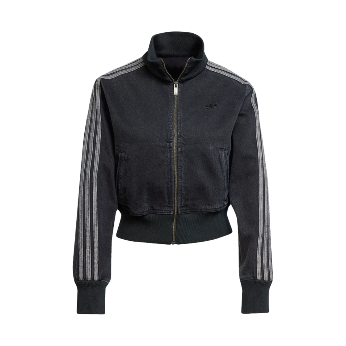 (W) 아디다스 아디컬러 데님 트랙탑 트루 블랙 데님 - KR 사이즈((W) Adidas Adicolor Denim Track Top True Black Denim - KR Sizing)