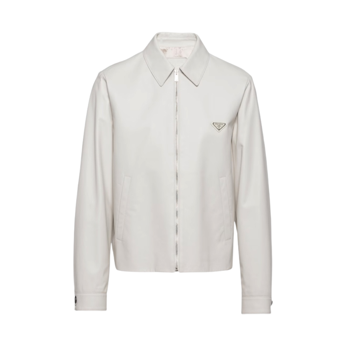 프라다 나파 레더 블루종 자켓 아이보리(Prada Nappa Leather Blouson Jacket Ivory) - 1