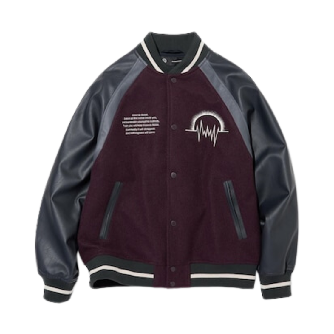 352698-19 GU x Undercover Stadium Jumper Wine - JP