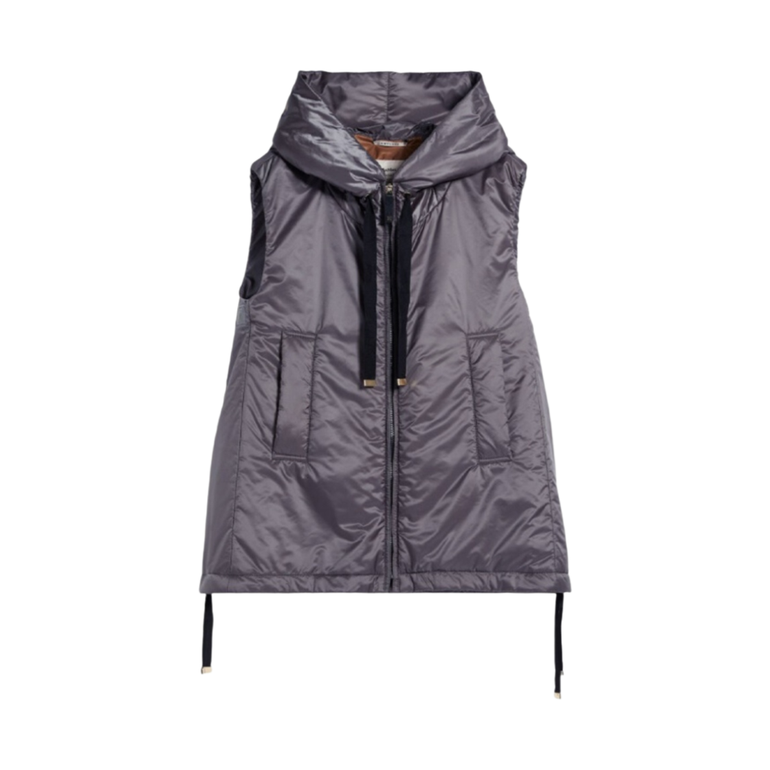 (W) 막스마라 더 큐브 그린고 방수 테크니컬 캔버스 질레 미디움 그레이((W) Max Mara The Cube Greengo Water-Resistant Technical Canvas Gilet Medium Grey) - 1