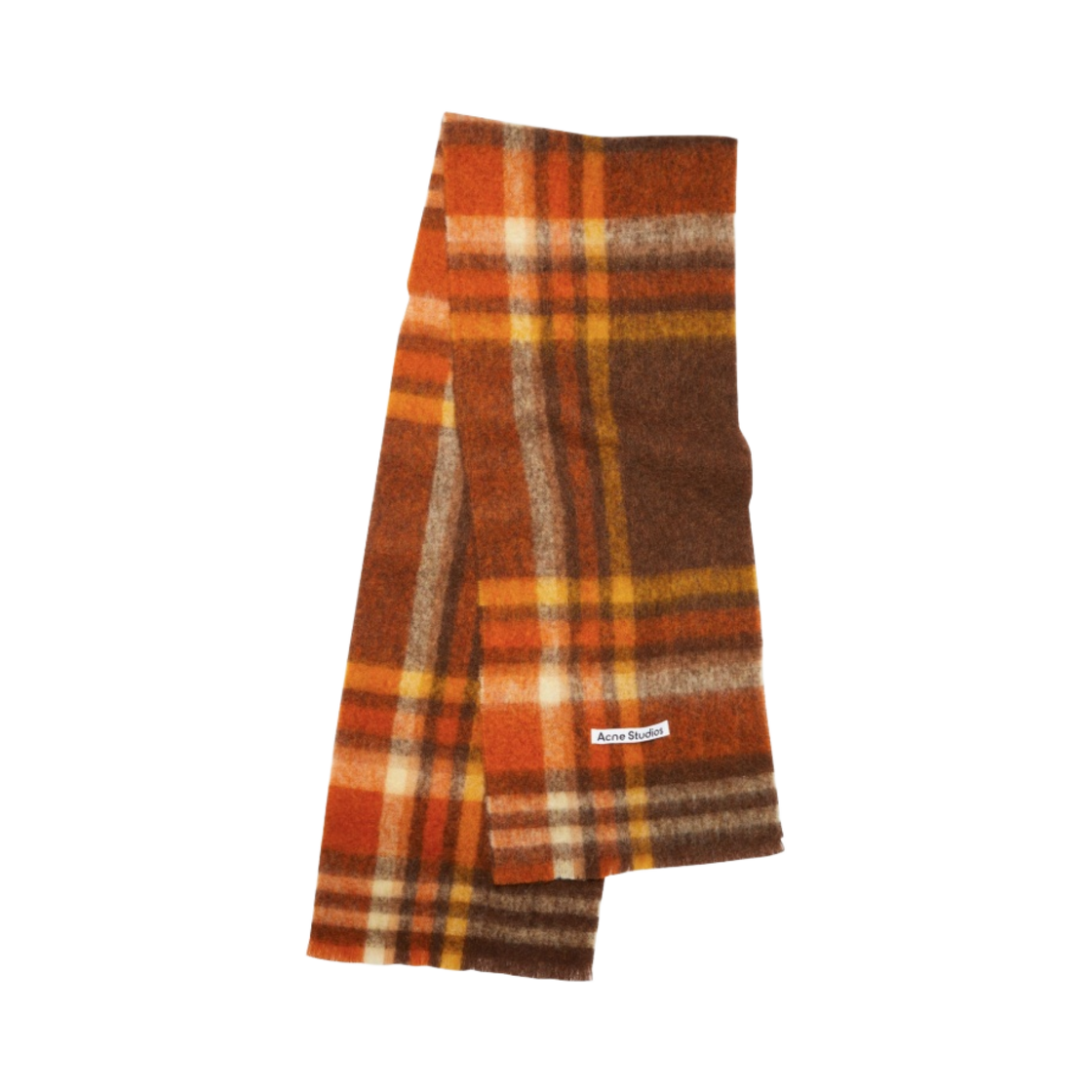 아크네 스튜디오 헤비 플래드 머플러 브라운 오렌지
