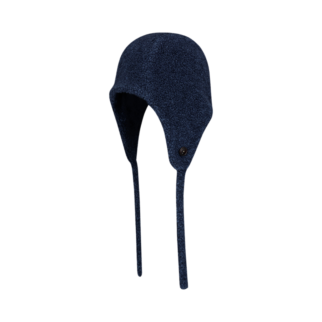 - Aviemuah Boucle Wool Earflap Cap Navy