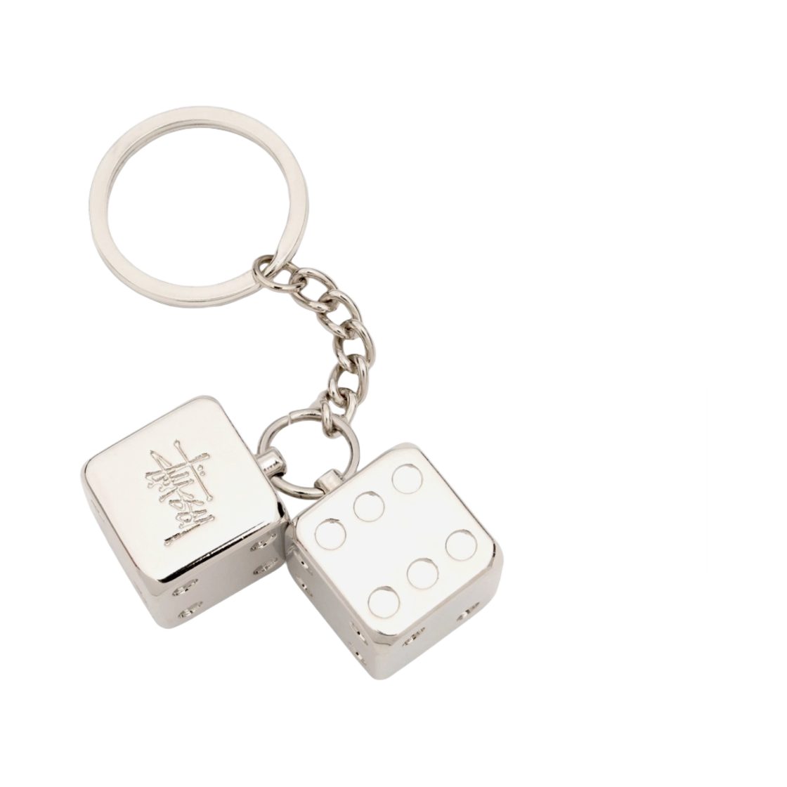 스투시 메탈 다이스 키체인 실버(Stussy Metal Dice Keychain Silver)
