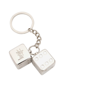 Stussy Metal Dice Keychain Silver