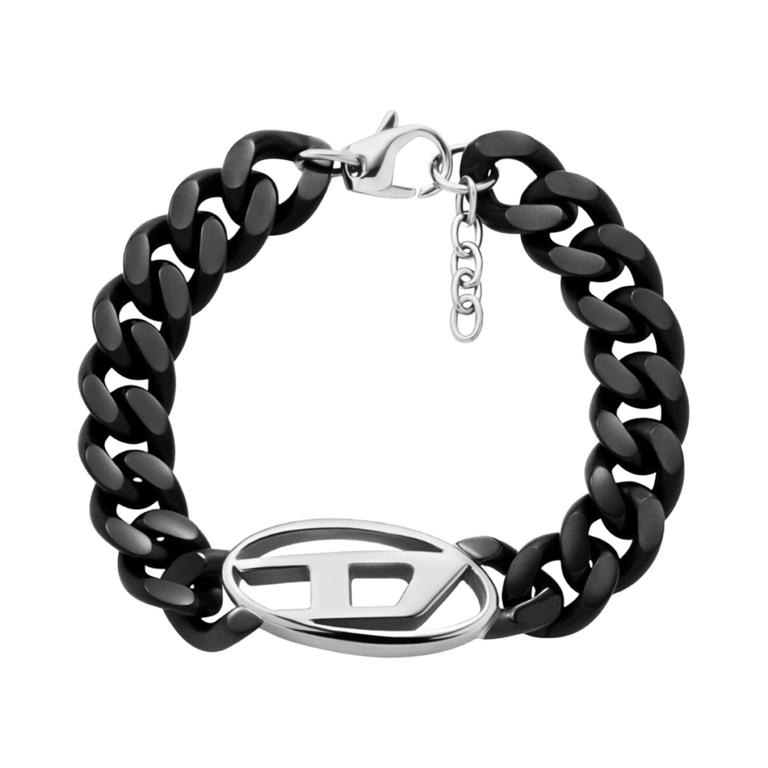 (W) 디젤 Dx1611931 스테인리스 스틸 체인 브레이슬릿 블랙((W) Diesel Dx1611931 Stainless Steel Chain Bracelet Black)