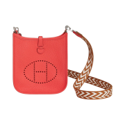 Hermes Evelyne 16 Amazone Bag Clemence & Palladium Rose Texas Gold Blanc