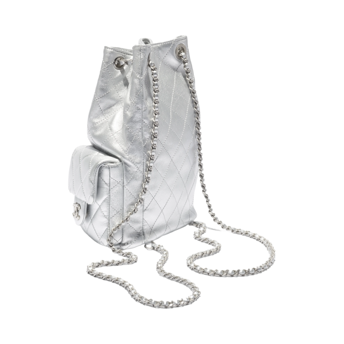 샤넬 백팩 메탈릭 램스킨 & 실버 메탈 실버(Chanel Backpack Metallic Lambskin & Silver Silver) - 3