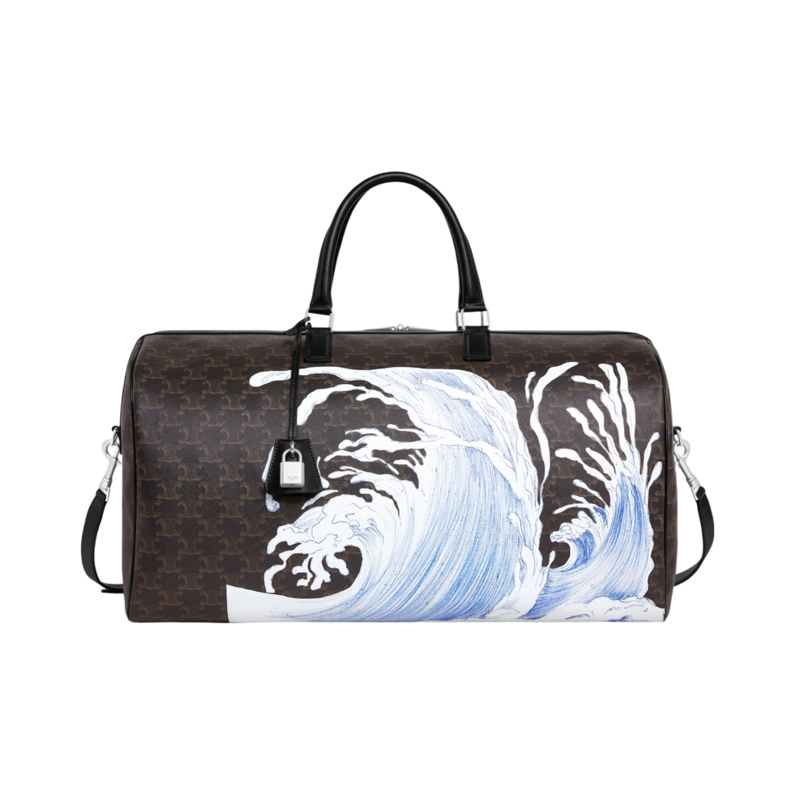 셀린느 데이비드 바이스 웨이브 프린트 트리옹프 캔버스 라지 보야주 백 블랙(Celine Large Voyage Bag in Triomphe Canvas with David Weiss Wave Print Black) - 1