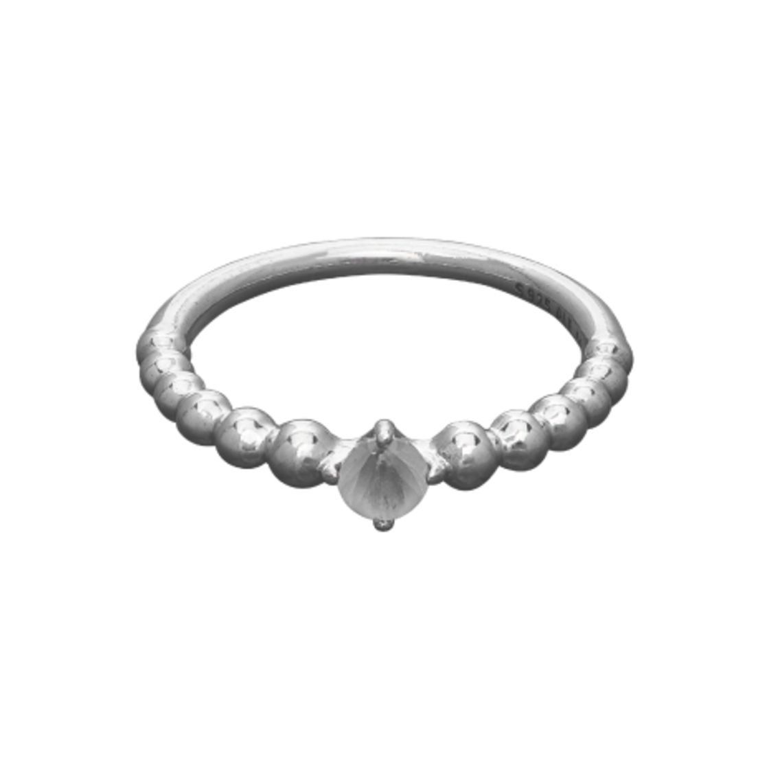 (W) 판도라 비디드 링 밀키 화이트((W) Pandora Beaded Ring Milky White) - 1