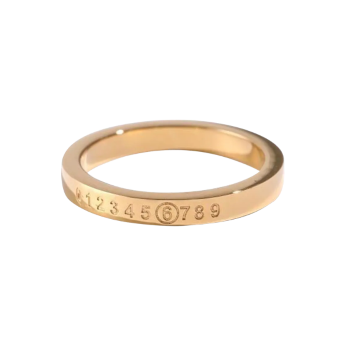 SM6UQ0059P6469950 MM6 Maison Margiela Numeric Minimal Signature Ring Gold