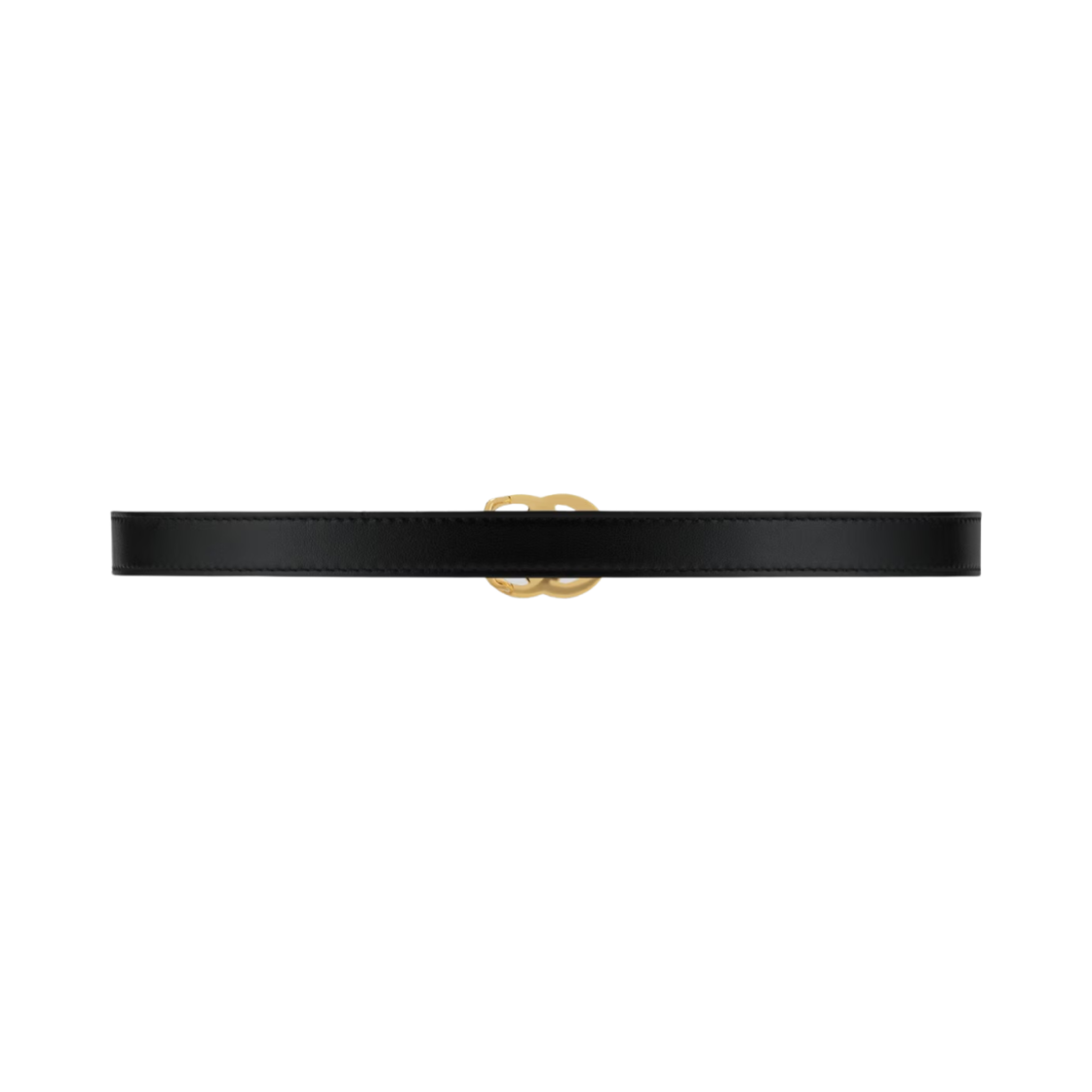 (W) 구찌 GG 마몽 샤이니 버클 씬 레더 벨트 블랙((W) Gucci GG Marmont Thin Leather Belt with Shiny Buckle Black) - 2