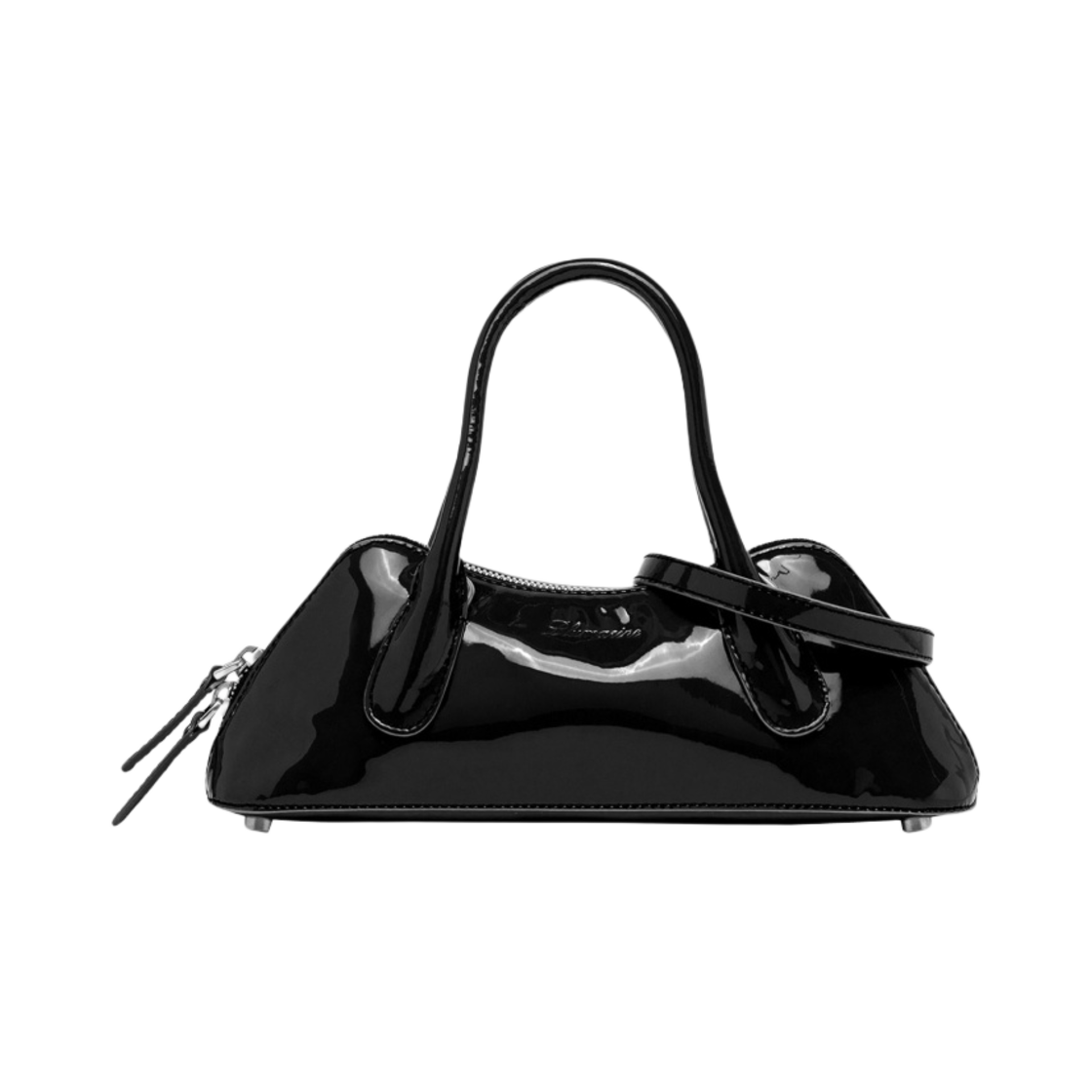 블루마린 페이턴트 레더 미니 키스 미 백 블랙(Blumarine Mini Kiss Me Bag In Patent Leather Black)