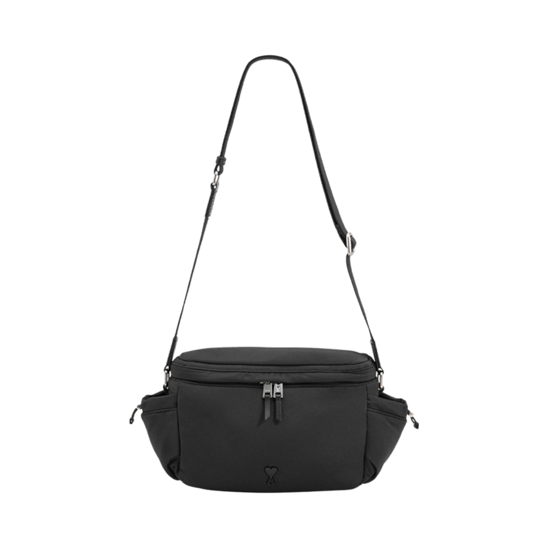 ULL022-AW0021-001 AMI de Coeur Padded Nylon Canvas Messenger Bag Black