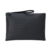 Bottega Veneta Intrecciato Strap Clutch Black