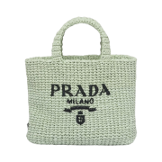 Prada Small Crochet Tote Bag Aqua