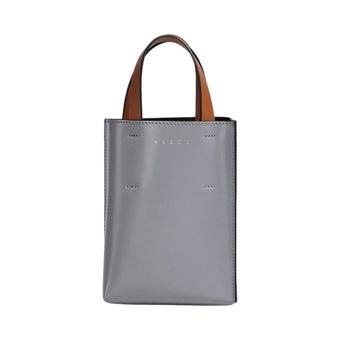 SHMP0050Y3-LV639-ZO216 Marni Museo Nano Bag in Leather Grey Purple