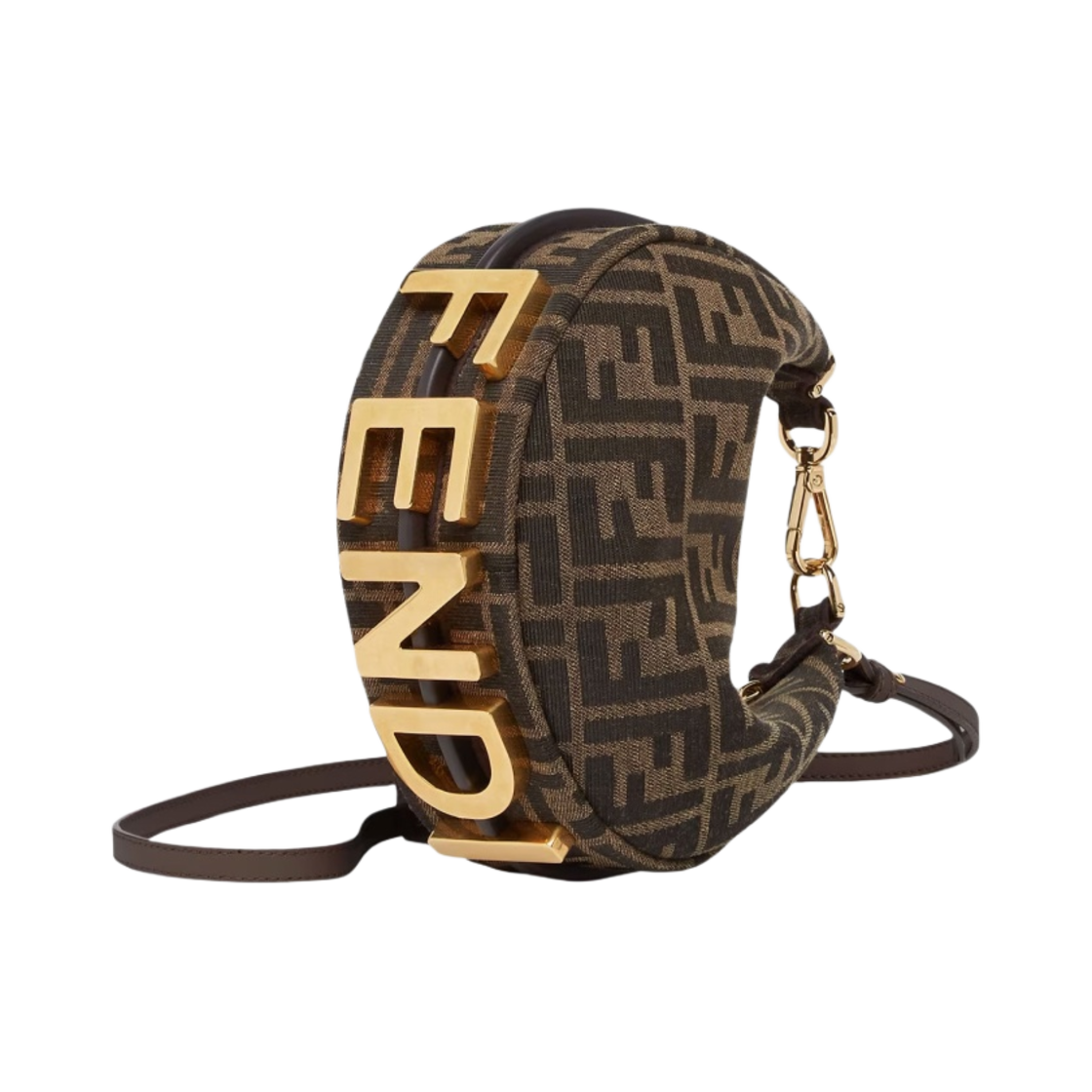 펜디 펜디그라피 FF 자카드 패브릭 미니백 브라운(Fendi Fendigraphy FF Jacquard Fabric Mini Bag Brown) - 2