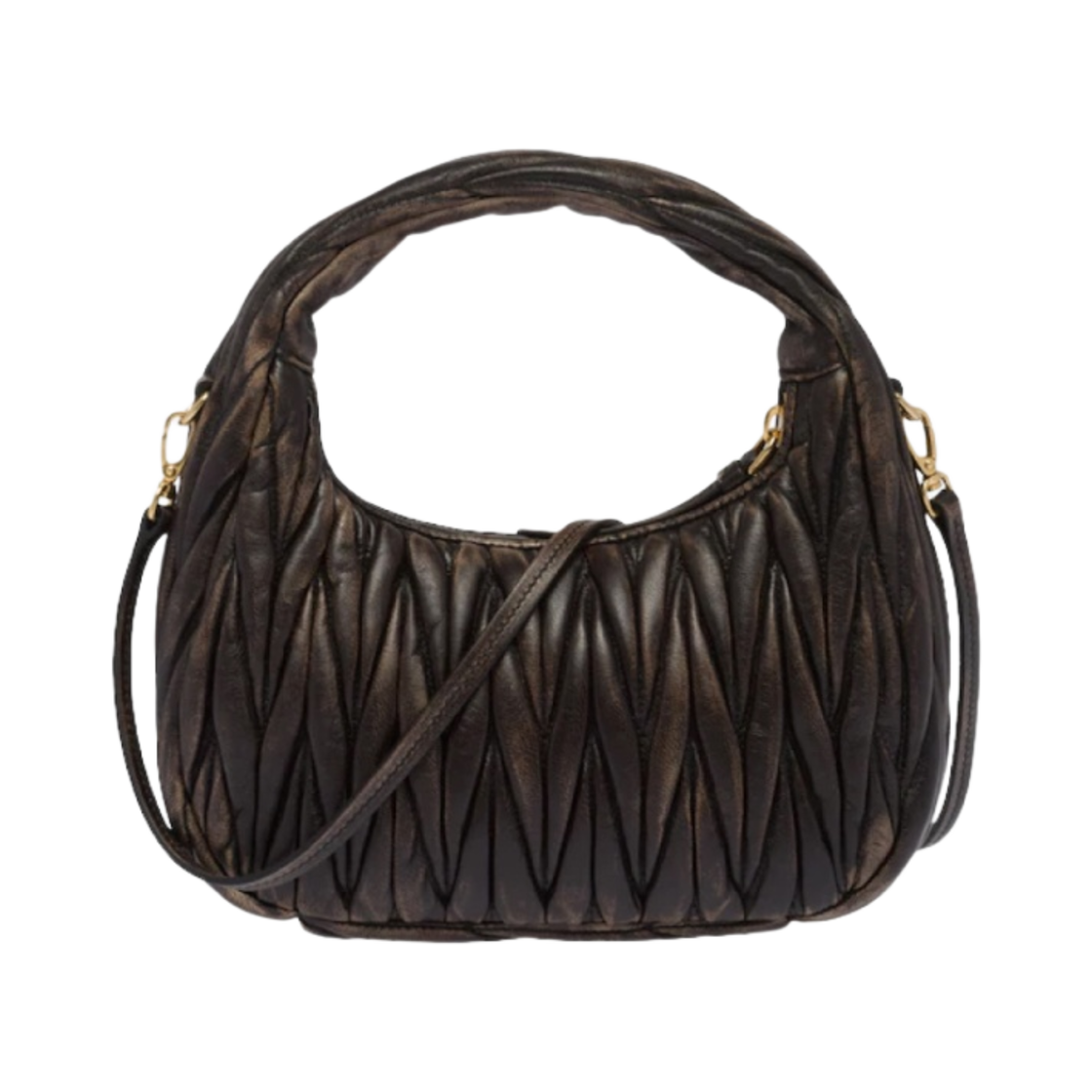 미우 미우 완더 마테라쎄 나파 레더 미니 호보백 샌드 커피(Miu Miu Wander Matelasse Nappa Leather Mini Hobo Bag Sand Coffee) - 3