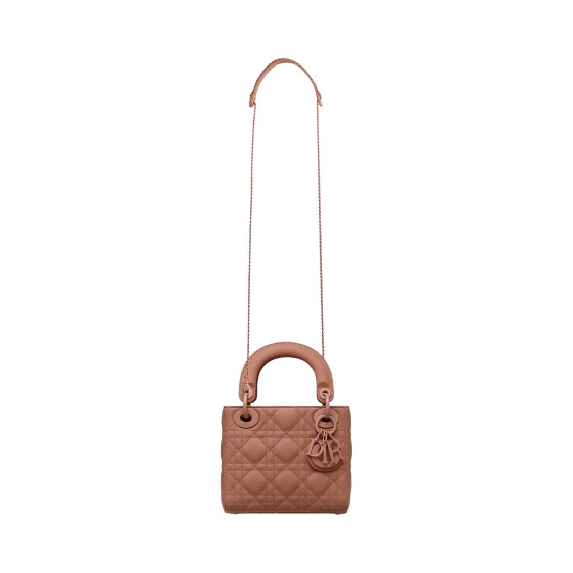 디올 미니 레이디백 울트라 매트 까나쥬 카프스킨 블러쉬(Dior Mini Lady Bag Ultramatte Cannage Calfskin Blush) - 4