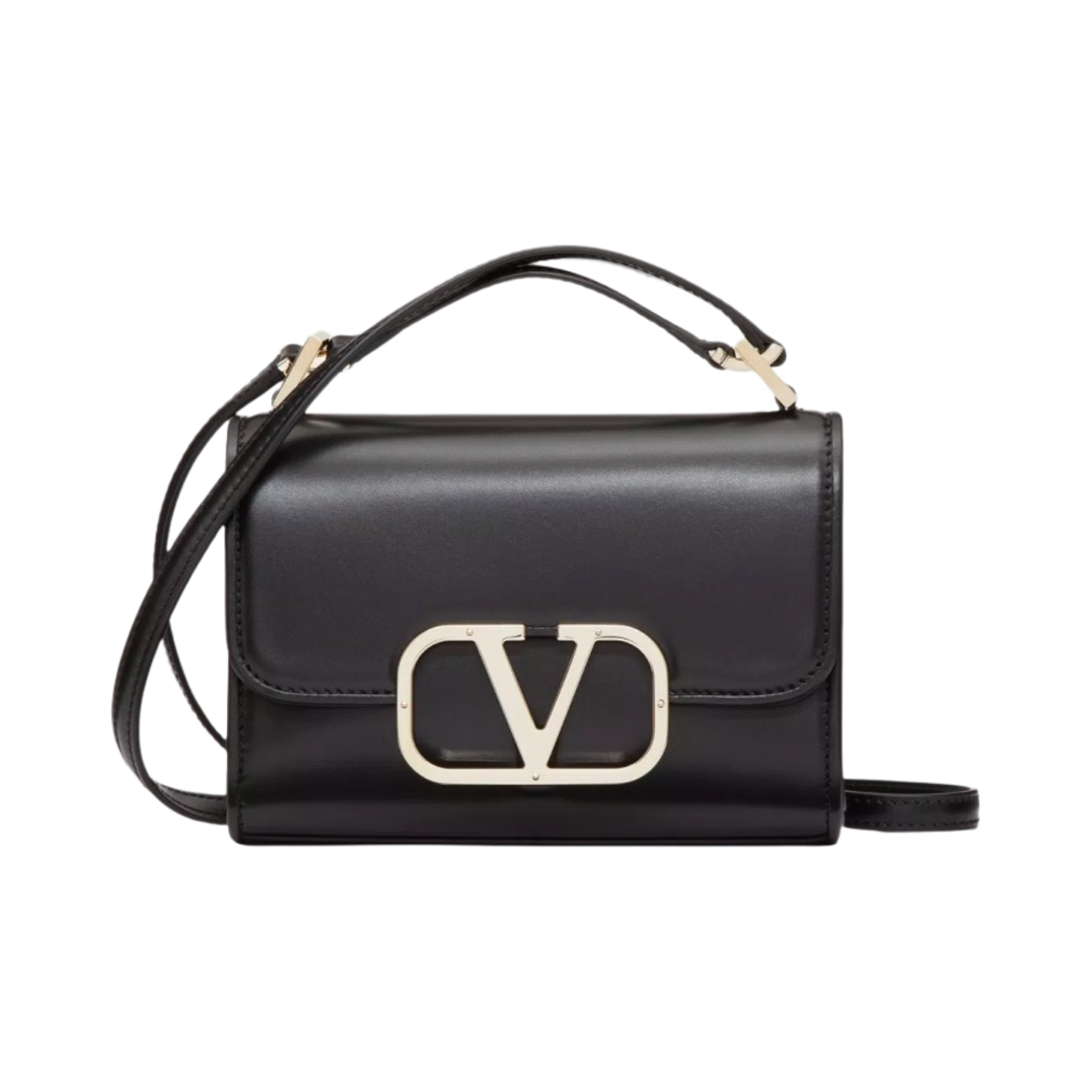 발렌티노 카프스킨 스몰 브이로고 타입 숄더백 블랙(Valentino Small Vlogo Type Shoulder Bag in Calfskin Black) - 1